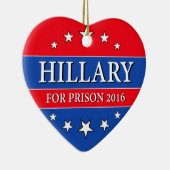"HILLARY FÜR GEFÄNGNIS 2016 " KERAMIKORNAMENT (Rechts)