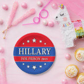 "HILLARY FÜR GEFÄNGNIS 2016 " PAPPTELLER (Party)