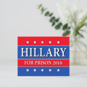 "HILLARY FÜR GEFÄNGNIS 2016 " POSTKARTE (Stehend Vorderseite)