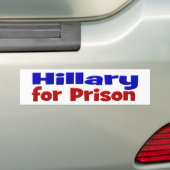 Hillary für Gefängnis rot & blau Autoaufkleber (Auf Auto)