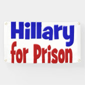 Hillary für Gefängnis rot & blau Banner (Horizontal)