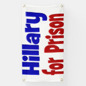 Hillary für Gefängnis rot & blau Banner (Vertikal)