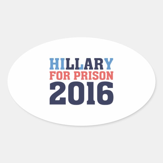 Hillary für Haft Ovaler Aufkleber (Vorderseite)