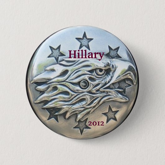Hillary für Präsidenten 2012, silbernes Eagle Button (Vorderseite)