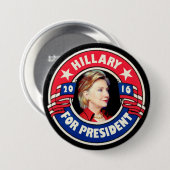 Hillary für Präsidenten 2016 Button (Vorne & Hinten)