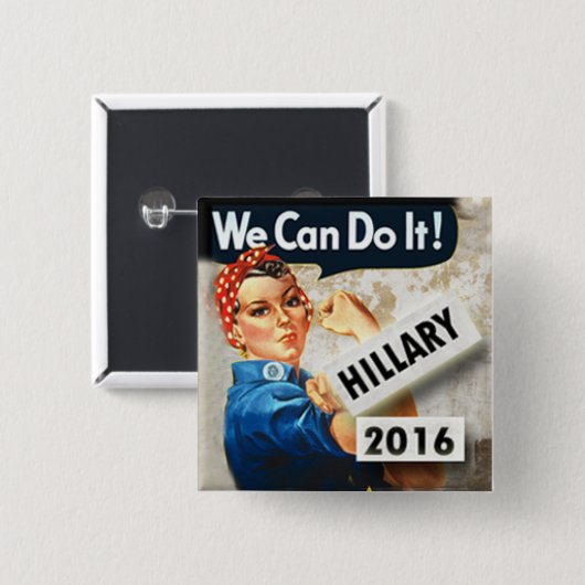 Hillary für Präsidenten We kann es tun Button (Vorne & Hinten)