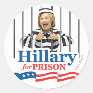 HILLARY FÜR PRISON! Schließe sie auf! VIRALE BIG 3 Runder Aufkleber