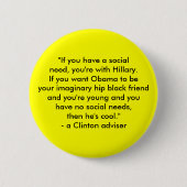 Hillary gegen Obama Button (Vorderseite)