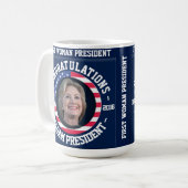 Hillary gewann die Wahl! Feier-Tasse Kaffeetasse (Vorderseite Links)