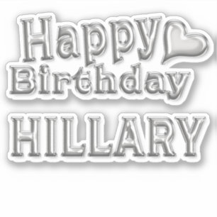 Hillary Happy Birthday silver Aufkleber Sticker