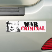 Hillary ist ein Kriegsverbrecher - Autoaufkleber (Auf Auto)