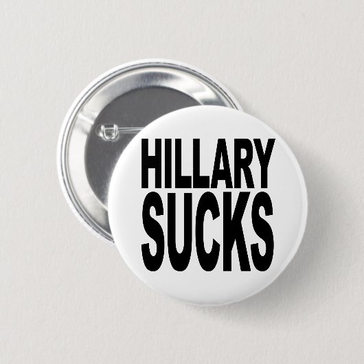 Hillary ist zum Kotzen Button (Vorne & Hinten)