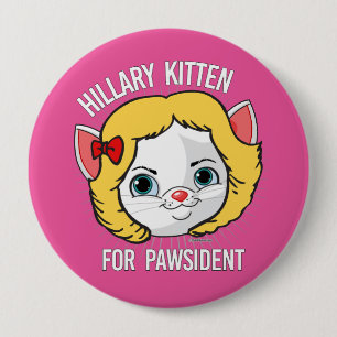 Hillary-Kätzchen für Pawsident Button