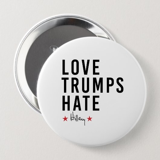 Hillary - Liebe Trumps Hate - Button (Vorne & Hinten)
