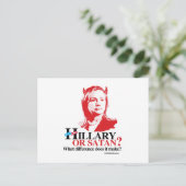 Hillary oder Satan - was für ein Unterschied Postkarte (Stehend Vorderseite)