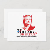 Hillary oder Satan - was für ein Unterschied Postkarte (Vorne/Hinten)