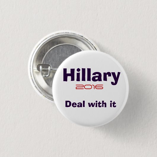 Hillary R Clinton 2016 Button (Vorne & Hinten)