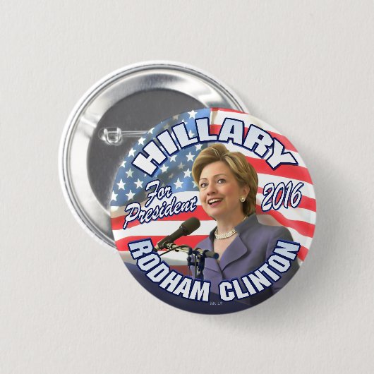 Hillary Rodham Clinton 2016 Button (Vorne & Hinten)