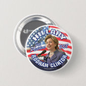 Hillary Rodham Clinton für Präsidenten 2008 Knopf Button (Vorne & Hinten)