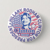 Hillary Rodham Clinton für Präsidenten Button (Vorderseite)