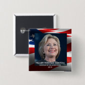 Hillary Rodham Clinton Präsident der USA 2016 Button (Vorne & Hinten)