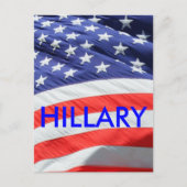 Hillary Running for President, American Flag Postkarte (Vorderseite)