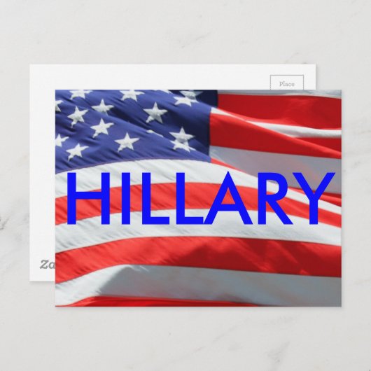 Hillary Running for President, American Flag Postkarte (Vorne/Hinten)