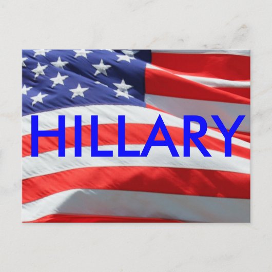 Hillary Running for President, American Flag Postkarte (Vorderseite)
