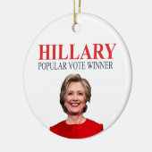 Hillary, Sieger der Stimmenmehrheit! Keramik Ornament (Links)
