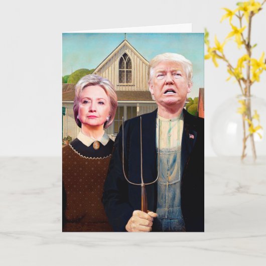 Hillary & Trump politisch korrekt Geburtskarte Karte (Gelbe Blume)
