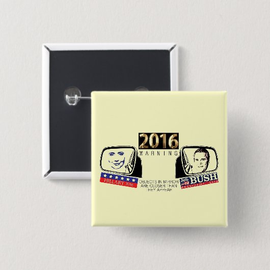 Hillary u. Jeb 2016 Button (Vorne & Hinten)