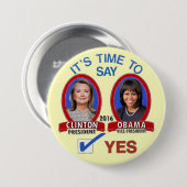 Hillary u. Michelle im Jahre 2016 Button (Vorne & Hinten)