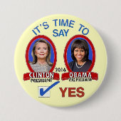 Hillary u. Michelle im Jahre 2016 Button (Vorderseite)