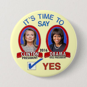 Hillary u. Michelle im Jahre 2016 Button