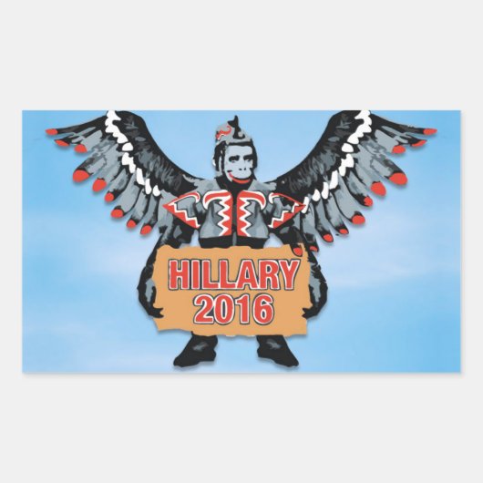 HILLARY UND DIE ARMEE DER FLYING MONKEYS RECHTECKIGER AUFKLEBER (Vorderseite)