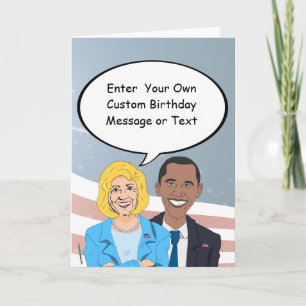 Hillary und Obama Geburtstagskarte - Anpassen Sie Karte