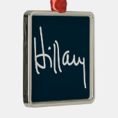 Hillary-Unterzeichnung Silbernes Ornament (Rechts)