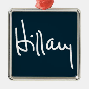 Hillary-Unterzeichnung Silbernes Ornament