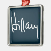 Hillary-Unterzeichnung Silbernes Ornament (Links)