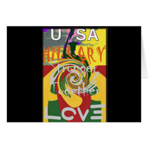 Hillary USA Präsident Stronger Together red golden