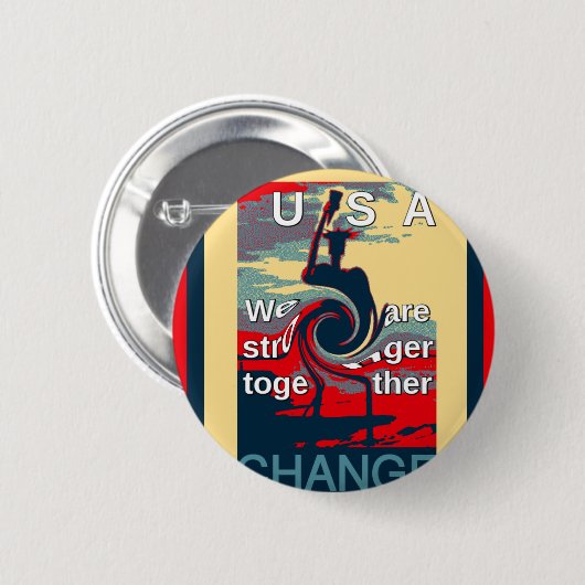 Hillary USA wir gemeinsam stärker Button (Vorne & Hinten)
