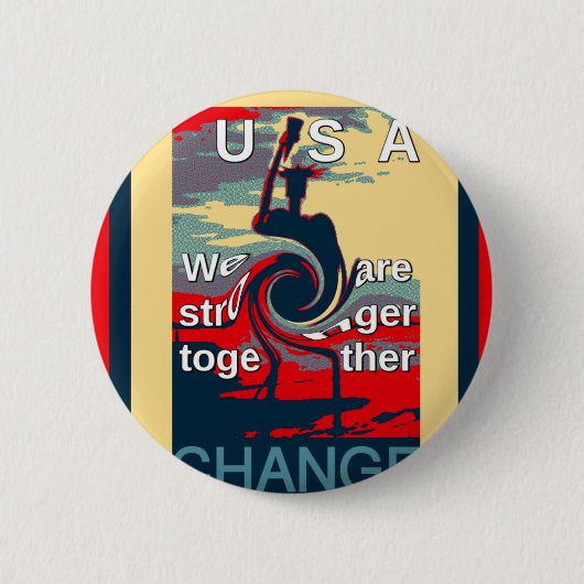 Hillary USA wir sind stärker zusammen Button (Vorderseite)