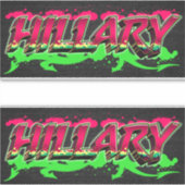 Hillary Vorname Name Graffiti Aufkleber Sticker (Vorderseite)