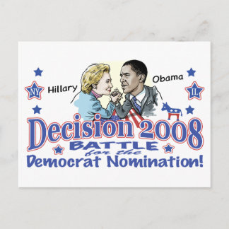 Hillary vs. Obama Postcard  Postkarte