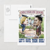 Hillary vs. Obama Postcard  Postkarte (Vorne/Hinten)