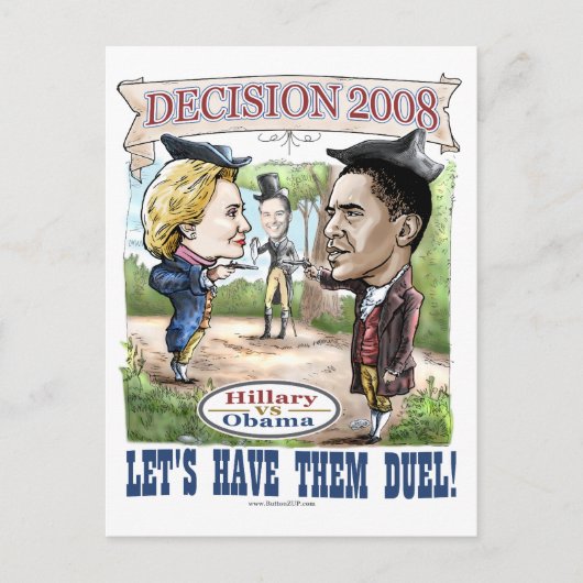 Hillary vs. Obama Postcard  Postkarte (Vorderseite)