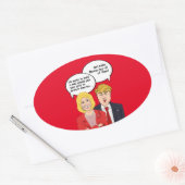 Hillary vs Trump Birthday Card - Eine Wand um dich Ovaler Aufkleber (Umschlag)