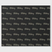 Hillary white gold Handwriting Geschenkpapier (Flach)