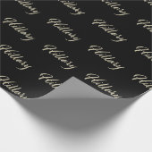 Hillary white gold Handwriting Geschenkpapier (Ecke)