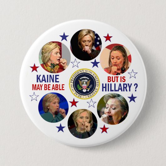 Hillarys Gesundheit? Button (Vorderseite)